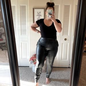 Juicy by Juicy Couture Faux Leather Joggers | Size L